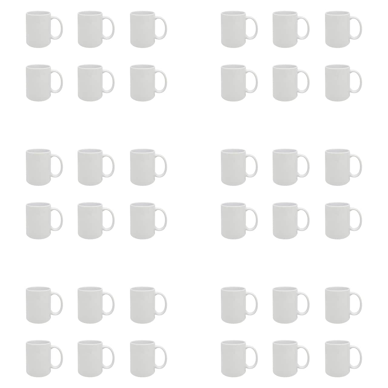 6 Packs: 6 ct. (36 total) 12oz. White Ceramic Sublimation Mugs by Make Market®